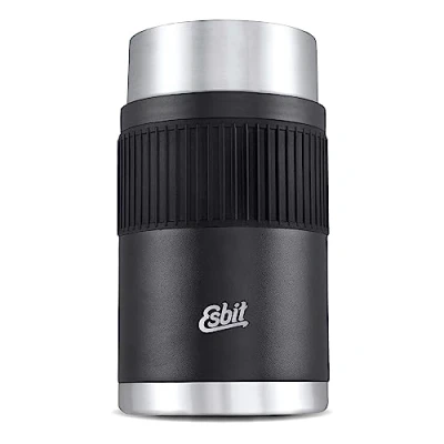 Image de Esbit Récipient isotherme Sculptor pour aliments de maintien au chaud 1000 ml en noir avec manchette acier inoxydable chauds et froids
