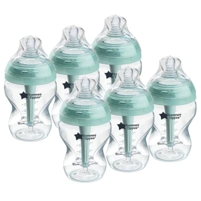 Image de Tommee Tippee Biberons Anti Colique, Tétine Imitant le Sein Maternel avec Système de Ventilation Colique Unique, 260 ml, Lot 6