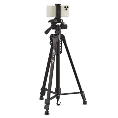 Image de CULLMANN 52119 Alpha 1800 Trépied mobile BT avec. Support pour smartphone et déclencheur Bluetooth (hauteur d&#039;extension 140 cm, avec tête à 3 voies, charge maximale 2 kg, poids 900 g), noir
