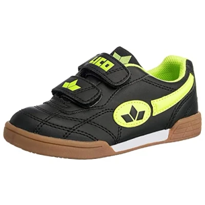Image de Lico Bernie V, Chaussures Multisport Indoor Mixte Enfant, Noir (Schwarz/Lemon Schwarz/Lemon), 25 EU