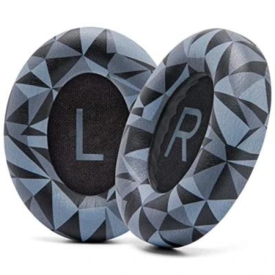 Image de WC Coussinets améliorés pour Casque Bose Noise Cancelling 700 (NC700) par Wicked Cushions Cuir Souple, Mousse à mémoire de Forme Luxe, épaisseur Accrue, Extra Durable Geo Grey