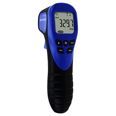Image de DANOPLUS Tachymètre photo numérique sans contact avec fonction d&#039;enregistrement des données, plage de mesure : 2.5 99999RPM