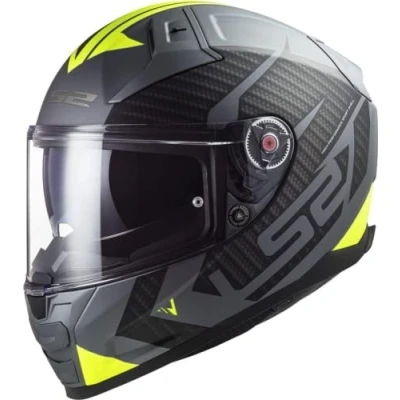 Image de LS2, Casque Moto Intégral Vector II Splitter Matt Titanium H V Yellow, 4XL