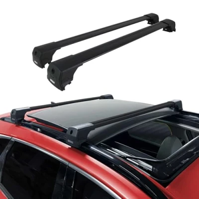 Image de Barres De Toit Transversales Compatible avec Ford Kuga 3 CX482 2020 2024 Alu Noir TÜV ABE