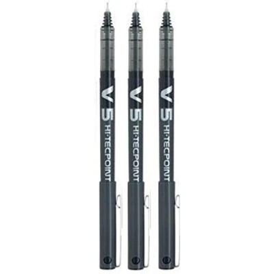 Image de Pilot V5 BX Lot de 3 stylos roller Hi Tecpoint Noir Pointe extra fine 0,5 mm Largeur trait 0,3