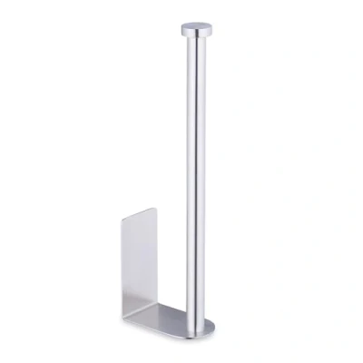 Image de Relaxdays Support Papier Toilettes, Autocollant, pour 2 Rouleaux, HxLxP: 26x4,5x7,5 cm, Porte WC Mural, argenté