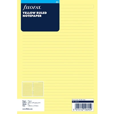 Image de Filofax Bloc notes Feuilles lignées Jaune A5 (Import Royaume Uni)