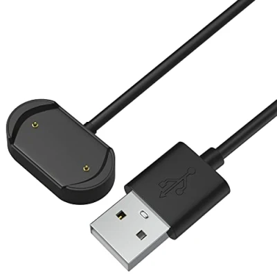 Image de PHONILLICO Chargeur Compatible avec Amazfit GTR 4 / GTS 3 Pro/GTS T Rex 2 Cable USB 1 mètre Remplacement Adaptateur Charge Montre