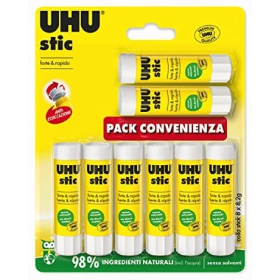 Image de UHU colle stic 8 x 8,2 g pour enfants, sûre à utiliser les travaux manuels, convient l&#039;école, au bureau, l&#039;université