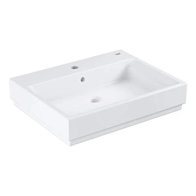 Image de GROHE vasque à poser Cube ceramic, largeur 50 cm, profondeur 49 lavabo avec trop plein, porcelaine vitrifiée, traitement anti bacterien, blanc alpin, 3947800H (Import Allemagne)