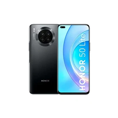 Image de HONOR 50 Lite Smartphone Débloqué Téléphone Portable 128 Go, 6 Go RAM, Double SIM, Quad Caméra 64 MP, Ecran 6, 67&quot;, SuperCharge 66W, Snapdragon SDM662, NFC Noir, Version FR