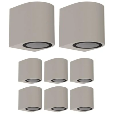 Image de ledscom.de 8 pièces Applique ALSE pour l&#039;extérieur, IP54, Downlight, gris mat, ronde, 1x GU10 max. 35W