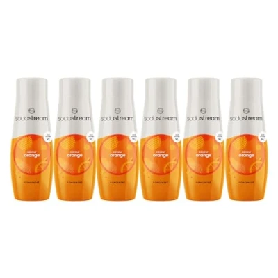 Image de SodaStream Lot de 6 Concentrés Orange pour Machine à Eau Pétillante et Soda Préparez jusqu&#039;à 9 Litres l&#039;Orange en Quelques Secondes, 440ml