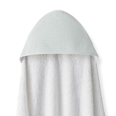 Image de Cape de bain Bébé a capuche, Tablier, mains libres, Nido abeja Blanc et vert