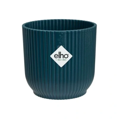 Image de Elho Vibes Fold Rond Mini 9 Pot De Fleurs pour Intérieur Plastique 100% recyclé Ø 9.3 x H 8.8 cm Bleu/Bleu Foncé