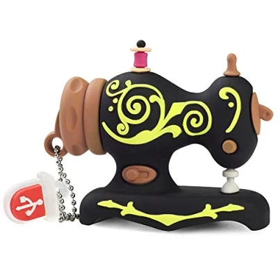 Image de LEIZHAN Clé USB 32Go Machine à Coudre Noire,Flash Drive Pendrive en Silicone (32Go,Machine Noire)