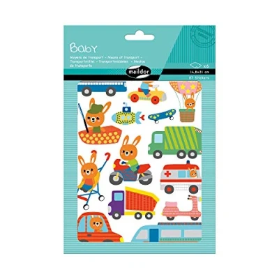 Image de Maildor AE166C GOMMETTES Baby 6 planches 14,8 x 21 cm À parti de 2 ans TRANSPORTS (87 stickers)