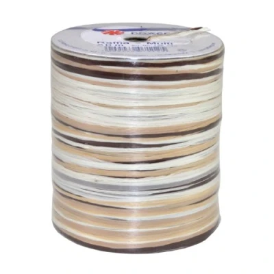 Image de C.E. Pattberg Raffia Rubans en Raphia de Viscose Multicolores, Bobine 50 m Cordons pour Emballage Cadeau, 5 Fils Décoration et Bricolage, Ruban Décoratif Présents