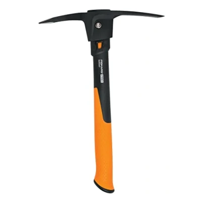 Image de Fiskars Pioche terrassier IsoCore S, Pour le travail sur sols durs et caillouteux, Longueur : 36 cm, Poids 3,4 kg, Noir/Orange, 1062937