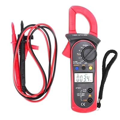 Image de Multimètre À Pince Numérique, Courant Alternatif 400A Tension Ac &amp; Dc 600V Lcd Ampèremétrique 4000 Points Trms Testeur de Diode, pour Capacité, Continuité, Résistance, Fréquence(Red)