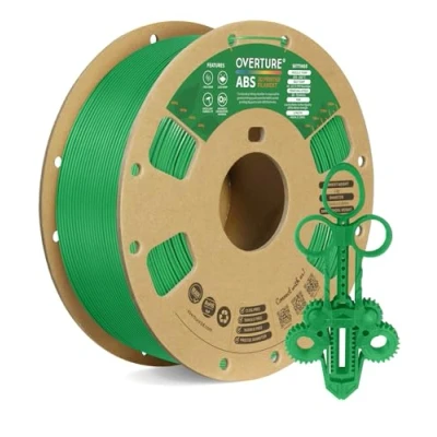 Image de OVERTURE Filament ABS 1,75 mm, bobine de 1 kg (2,2 lbs), précision dimensionnelle +/ 0,02 pour imprimante 3D (vert)
