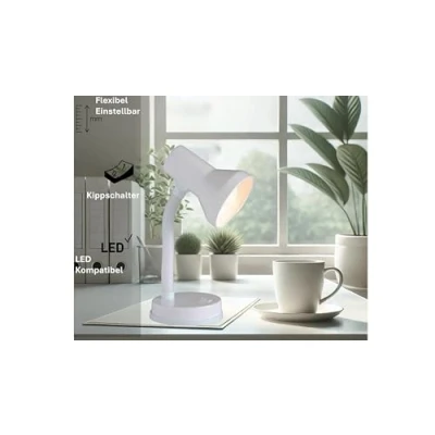 Image de BRILLIANT lamp Lampe de table Junior blanc 1x R80, E27, 40W, adapté aux lampes à réflecteur (non incluses) Échelle A ++ E Avec interrupteur bascule