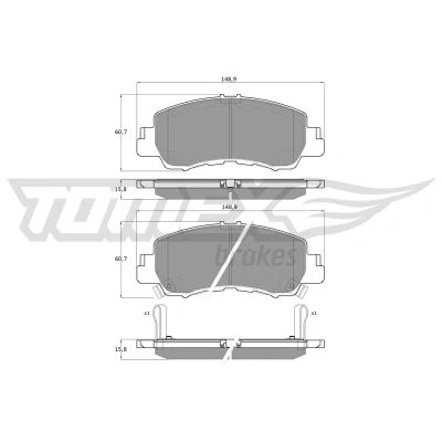 Image de TOMEX brakes TX 60 15 Jeu de plaquettes frein Essieu avant non préparé pour indicateur d&#039;usure MITSUBISHI: Eclipse Cross