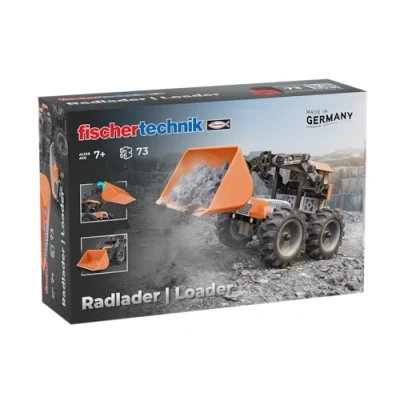 Image de fischertechnik Loader 576106 Jeu de Construction éducatif, chargeuse sur pneus à Assembler pour Enfants partir 7 Ans, Orange