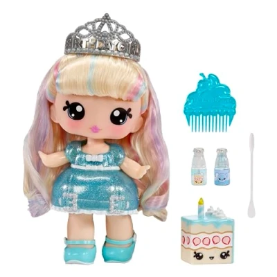 Image de MGA Entertainment YUMMILAND Grande Poupée et Gloss Personnage Num Nom Callie Birthday Cake Sprinks Parfumée avec Kit de DIY Convient aux Enfants 4 Ans Plus
