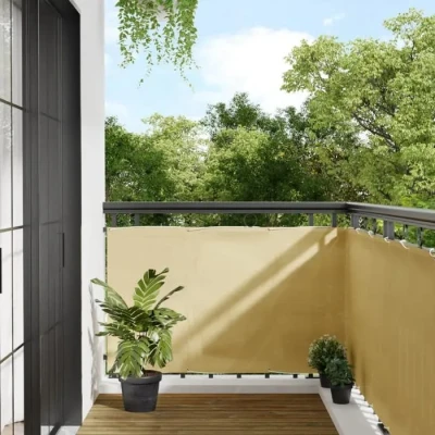 Image de vidaXL Écran de Balcon, Brise vue Jardin, Protection, d&#039;Intimité Terrasse Extérieur, Sable 90x600 cm 100% 4000031