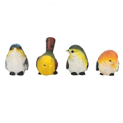 Image de Ornements de Jardin Animaux, 4 Pcs En Plein Air Résine Oiseaux Figurine Animale Décoration Pelouse Cour Beau Cadeau