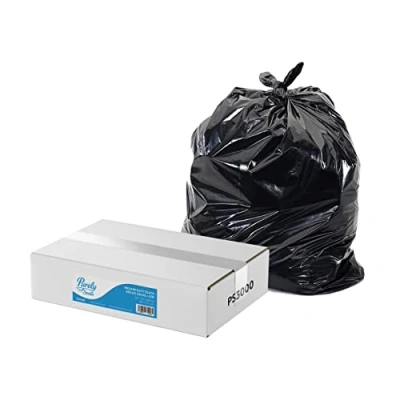 Image de TechniClean PS3000 Tecman Lot de 200 sacs poubelles recyclés résistance moyenne 10 kg Noir 46 x 74 84 cm