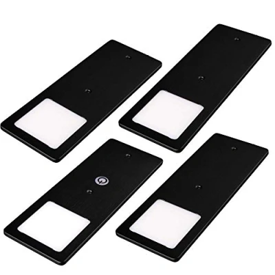 Image de Kalb Lot de 4 spots LED encastrables 5 W Très plats Avec fonction variateur tactile Blanc chaud