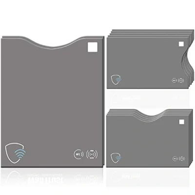 Image de WallTrust® RFID NFC Blocker Cover Set Housse de blocage * TÜV allemand approuvé pour le passeport carte d&#039;identité débit crédit 12 Pack Etui support