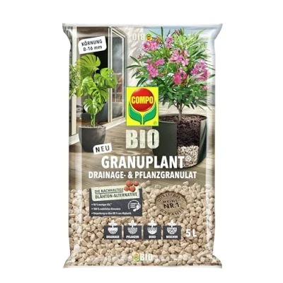Image de COMPO Bio Granuplant Granulés de Drainage et Plantation Pierre Ponce 100% Naturelle Alternative Durable à l&#039;argile expansée 5 litres