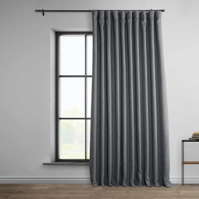 Image de HPD Half Price Drapes BOCH LN1854 96 DW Rideau occultant Extra Large en Lin 100 x cm Gravier foncé