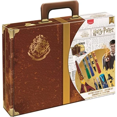 Image de Maped Valise Harry Potter 13 pièces 4 feutres d&#039;écriture + 2 Crayons graphite 1 Ciseaux Taille Crayon Gomme surligneurs Planches de stickers Licence Officielle