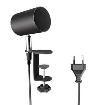 Image de ledscom.de lampe à pince WAIKA, interrupteur, noir mat, 1x GU10 max. 15W, pince, vis, de table, lecture, lit,