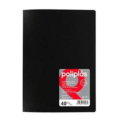 Image de Grafoplas 1440010 Classeur de 40 pochettes, format feuille, couverture en PP (polypropylène), couleur noire