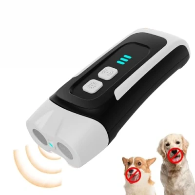 Image de anti aboiement pour chiens, ultrasons, aboiement, lumière LED, portable à ultrasons réglable fréquence chien grands chiens moyens petits,