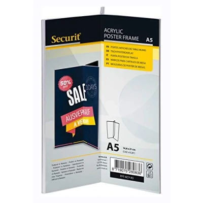 Image de Securit PFT ACY A5 Support de table à 3 côtés ACRYLIC Format