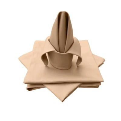 Image de Lot de 4 Serviettes Table en Tissu qualité supérieure 100 % Coton Collection Konzept, Couleur et Taille au Choix (Lot 45 x cm, Camel)