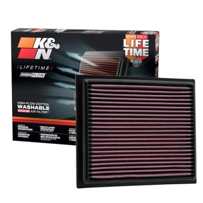Image de K&amp;N 33 2435 Filtre à Air du Moteur: Haute Performance, Premium, Lavable, de Remplacement, Plus Pouvoir, 2010 2019 (Auris, RAV4 Hybrid, Prius, NX300h, CT300h, Eclipse Cross)