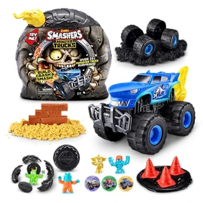 Image de Smashers Monster Truck Surprise par ZURU, Shark Speedster, garçons, avec 25 Surprises, à Collectionner (Shark Speedster)