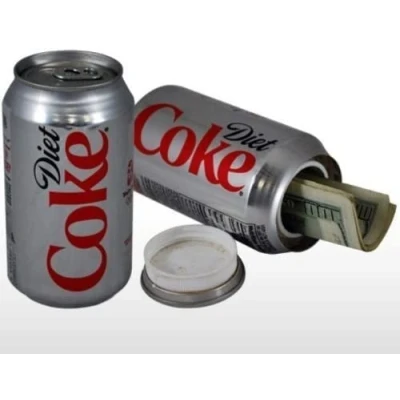 Image de secret Safe Diversion Canettes de boisson Dévissez le couvercle pour révéler compartiment Coffre fort lesté réaliste (Diet Cola)