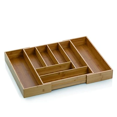 Image de Kela 12013 Range Couverts Extensible en Bambou, 8 Compartiments, 35 58x43x6,5 cm, &#039;Kalma&#039;
