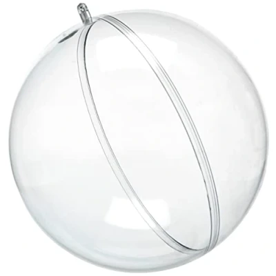 Image de Rayher boule en plastique perforée un lot de 1 transparente 16 cm pour les décos noà«l, mariage &amp; Cie. noel avec trou 15 mm chaines LED cristal transparent