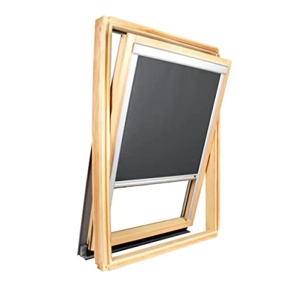 Image de Store pour fenêtre de Toit Compatible Velux ® Occultant Uni (Gris Anthracite, 308)