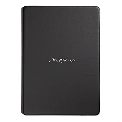 Image de I Love Menu Porte toscane, PVC, format A4, 6 + 2 inserts,noir, 31.3 x 22.6 3 cm