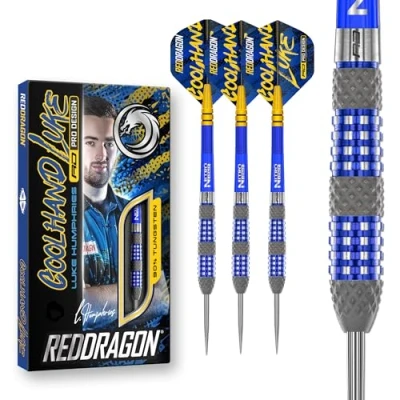 Image de RED DRAGON Luke Humphries TX2 Atomised 24 grammes Premium Tungstène Darts Set avec Vols et tiges